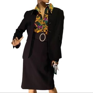 Vintage CALVIN KLEIN Ladies Black Business Suit Jacket & Skirt 6 NWT